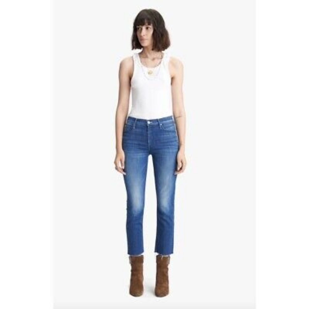 MOTHER Jeans Mid Rise Dazzler Squeeze It Fray size 25